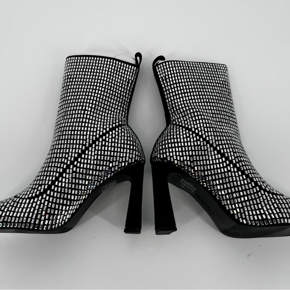Wild Pair Neptunne Sock Dress booties silver bling - 6 - Picture 10 of 14